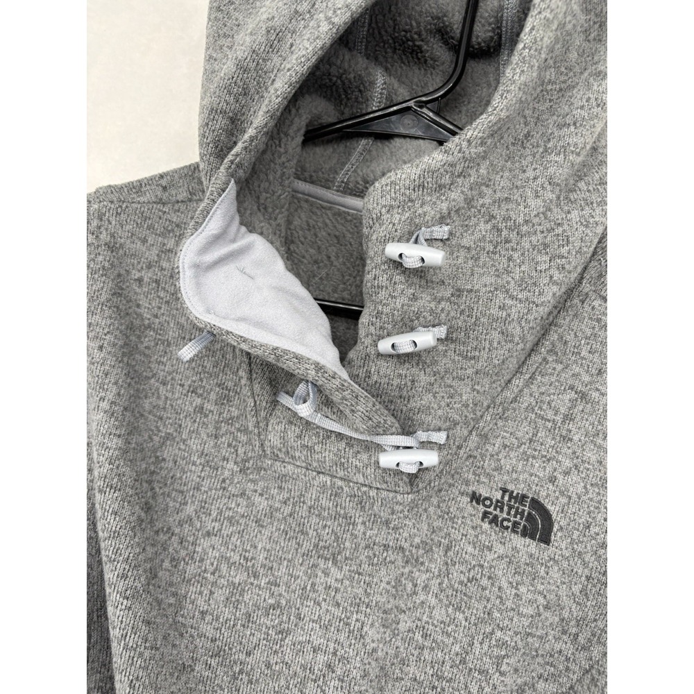 North Face Crescent Hooded Pullover Grey Fleece Toggle Hoodie Womens M NF0A33RB - Picture 5 of 16